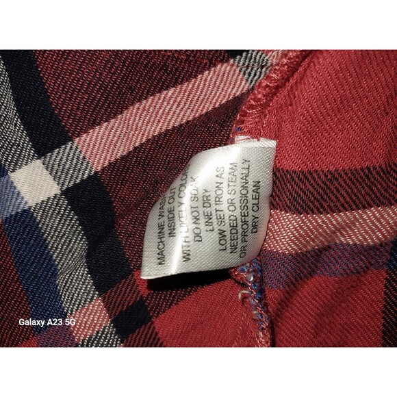 Hester & Orchard Shirt Womens L Red Plaid Flannel Button Up Long Sleeve - Picture 7 of 7